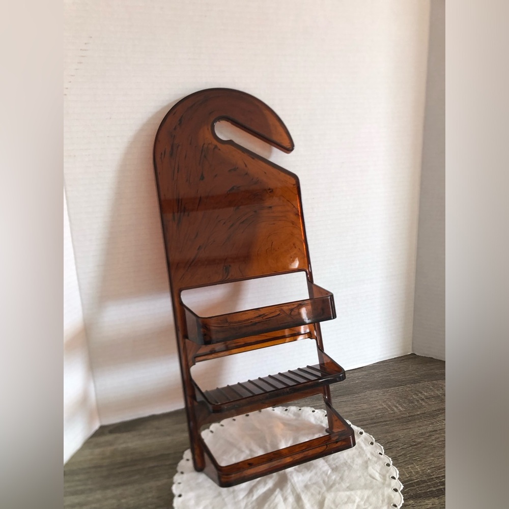 Vtg Tortoiseshell Lucite Shower Organizer